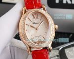 Swiss Copy Chopard Happy Diamond Ladies Watch Rose Gold Diamond